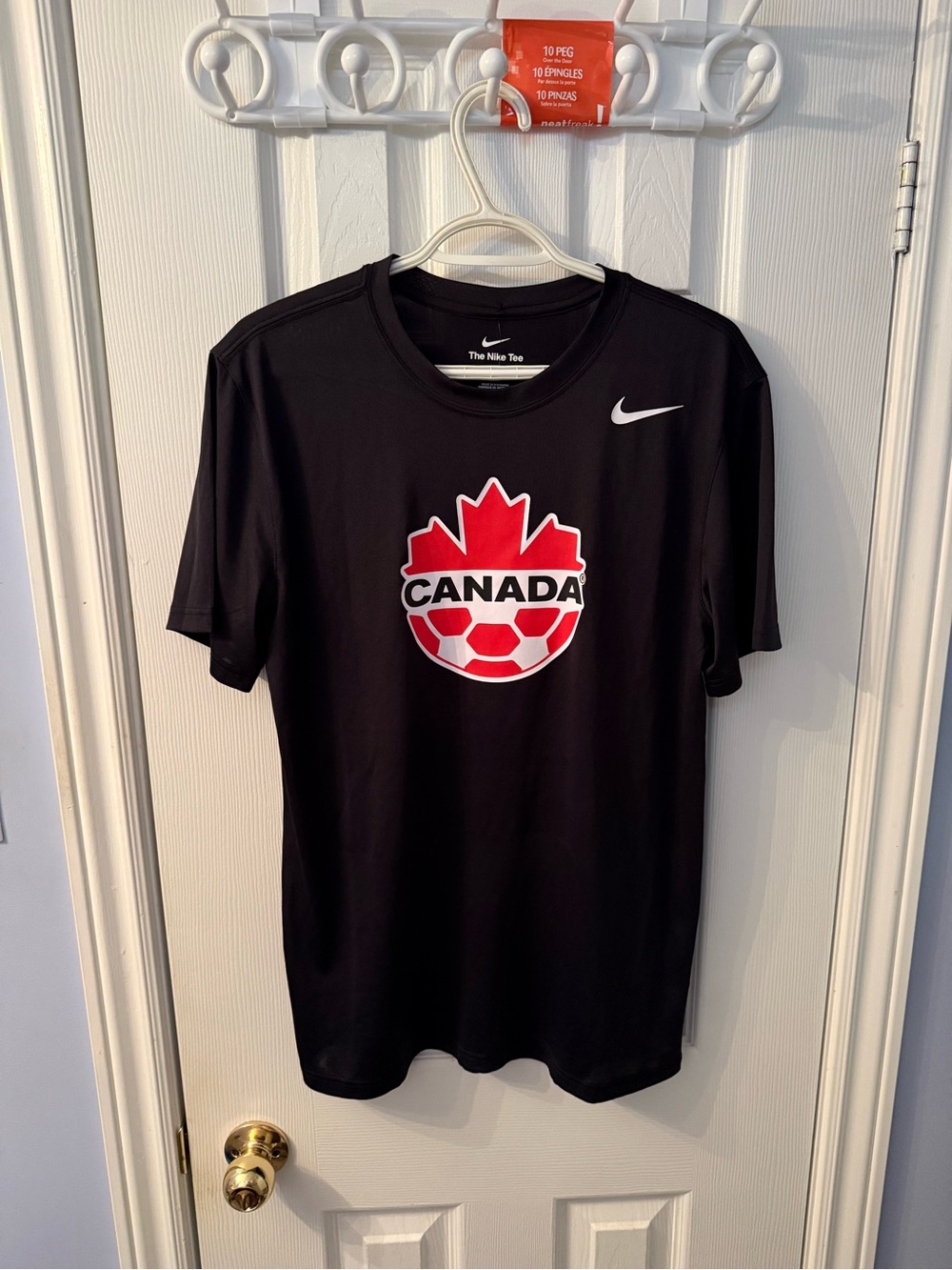 Nike Black Canada Soccer Tee with Red Crest